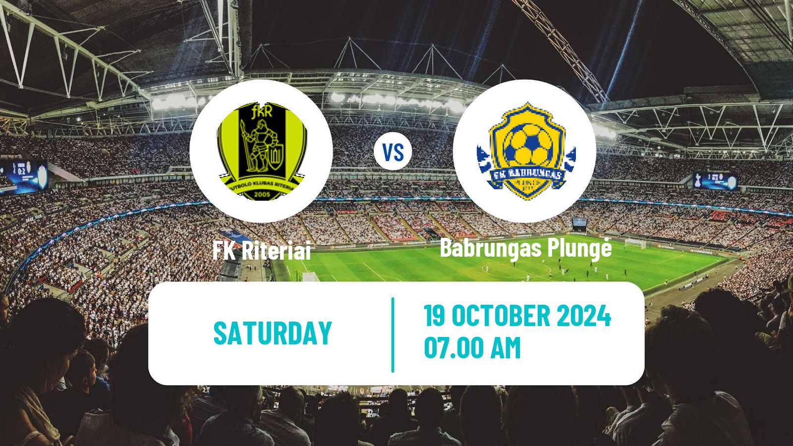Soccer Lithuanian Division 2 Riteriai - Babrungas Plungė