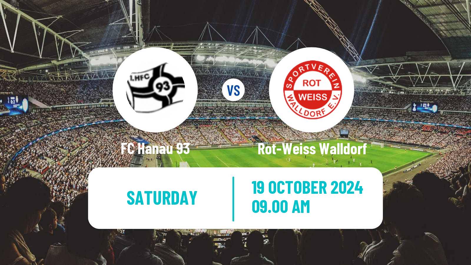 Football German Oberliga Hessen Hanau - Rot-Weiss Walldorf