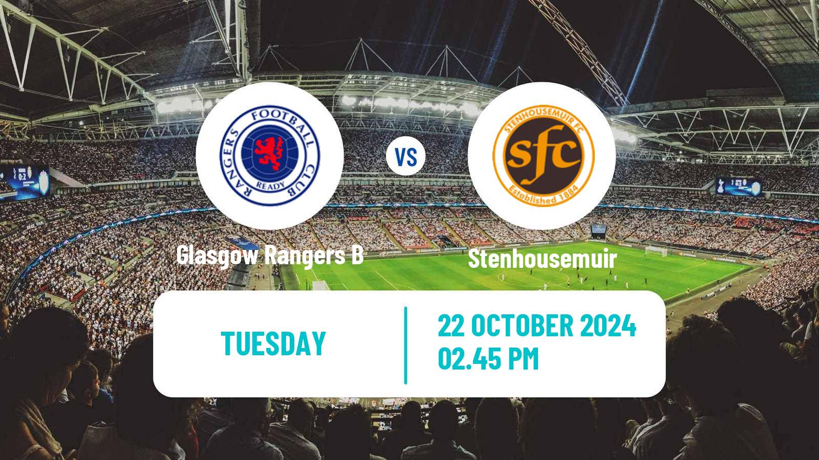 Soccer Scottish Challenge Cup Glasgow Rangers B - Stenhousemuir