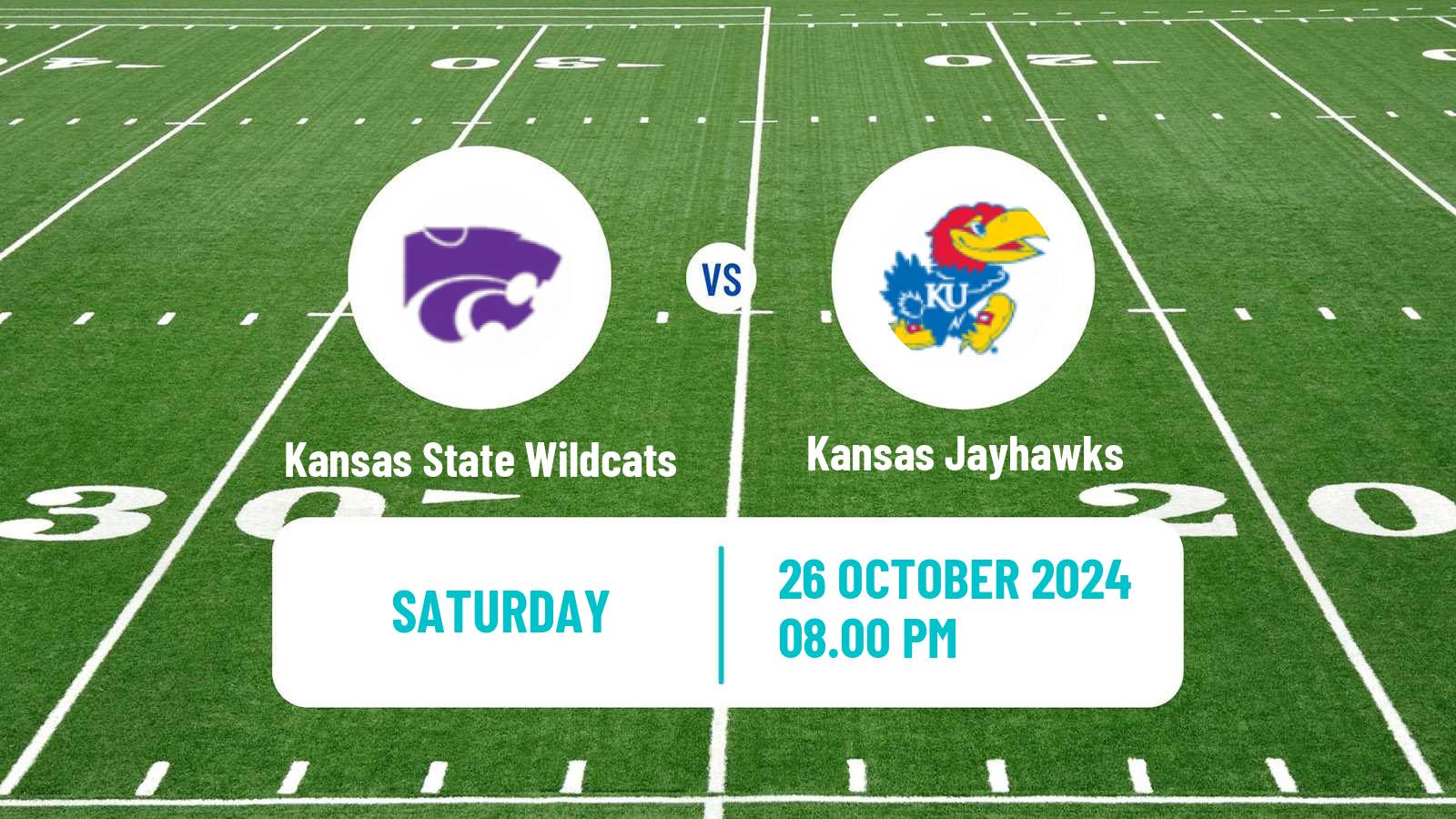 American football NCAA College Football Kansas State Wildcats - Kansas Jayhawks