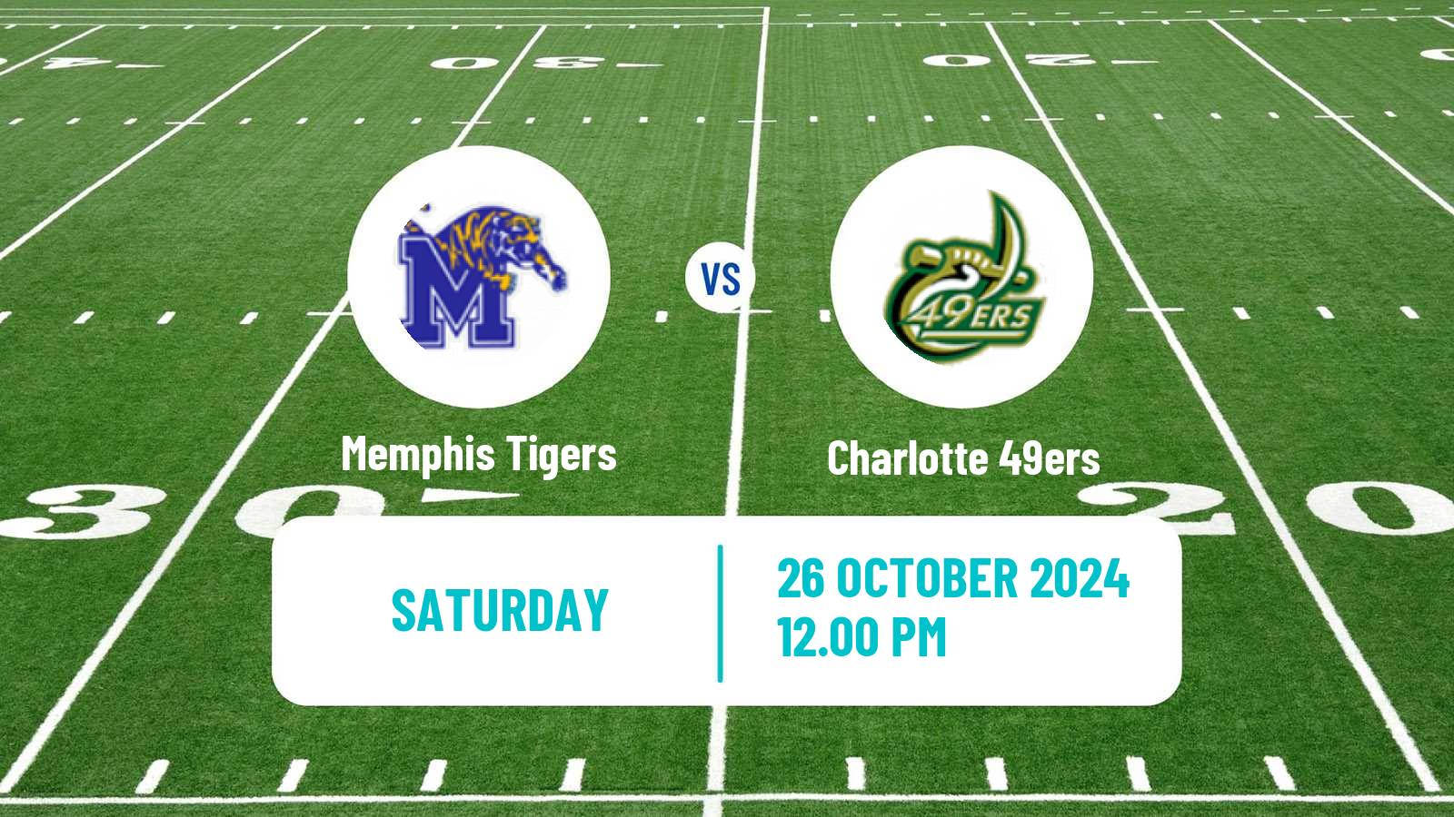 American football NCAA College Football Memphis Tigers - Charlotte 49ers