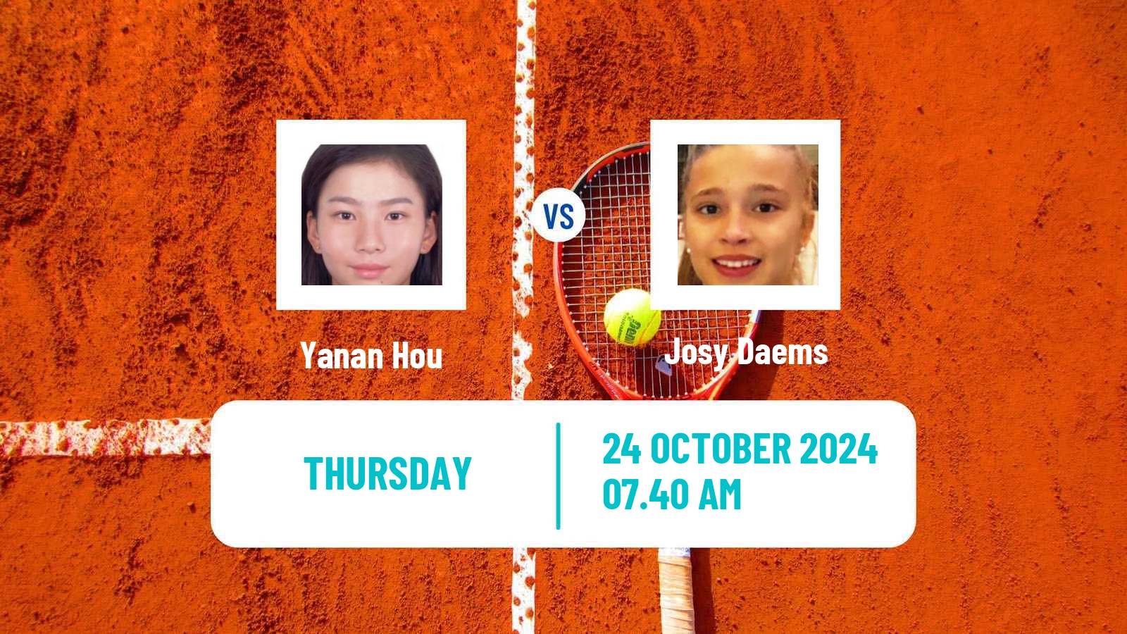 Tennis ITF W15 Monastir 41 Women Yanan Hou - Josy Daems