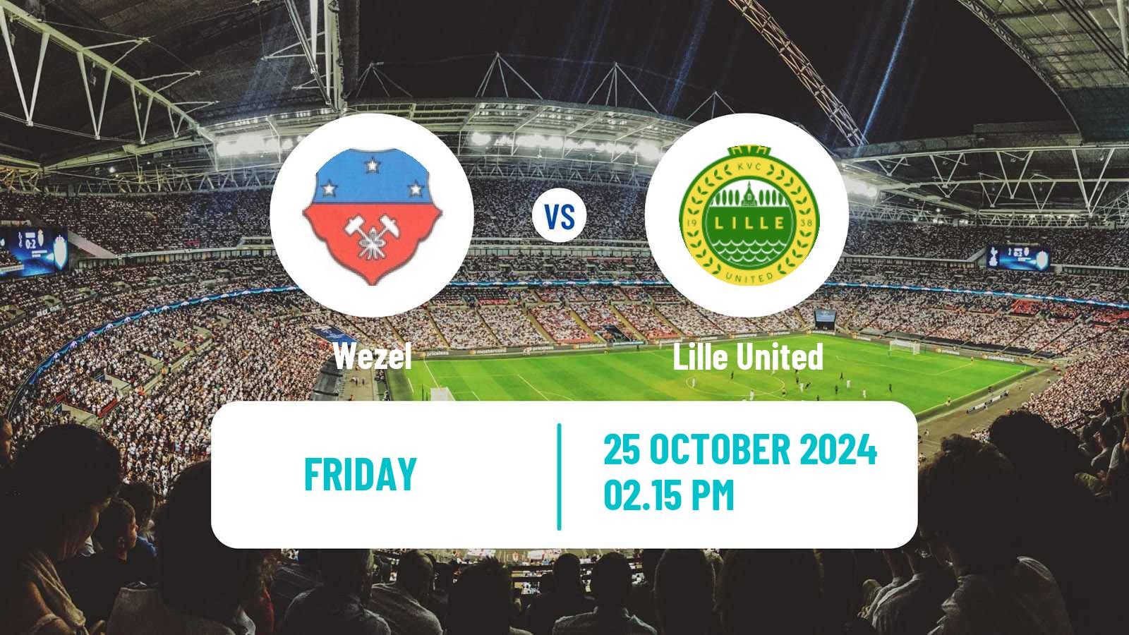 Soccer Belgian Second Amateur Division Group B Wezel - Lille United