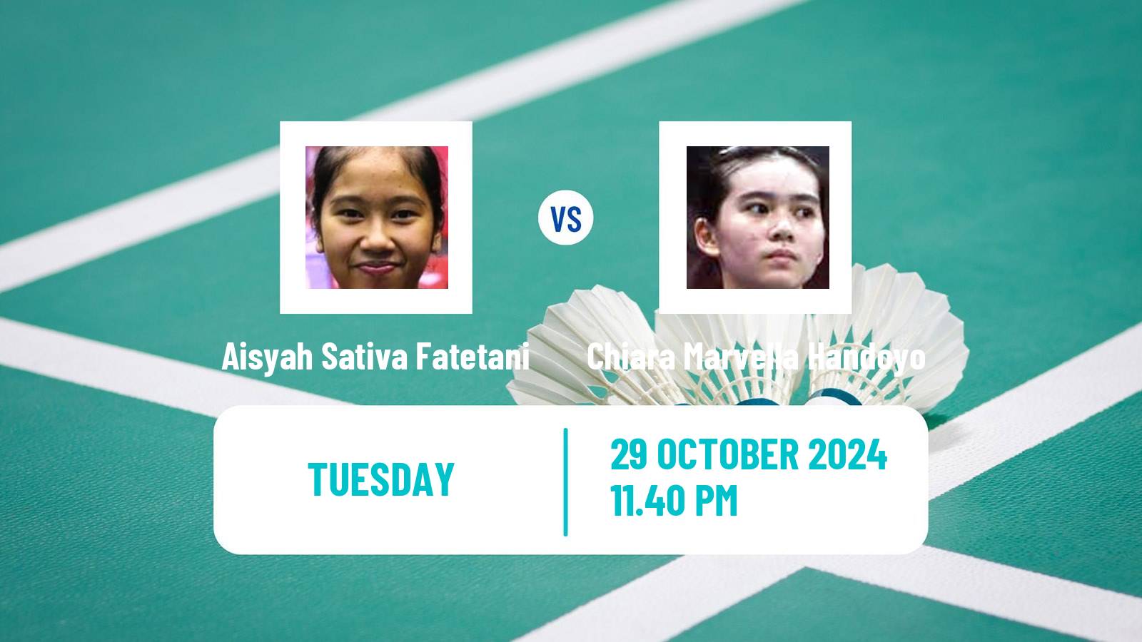 Badminton BWF World Tour Indonesia Masters 3 Women Aisyah Sativa Fatetani - Chiara Marvella Handoyo