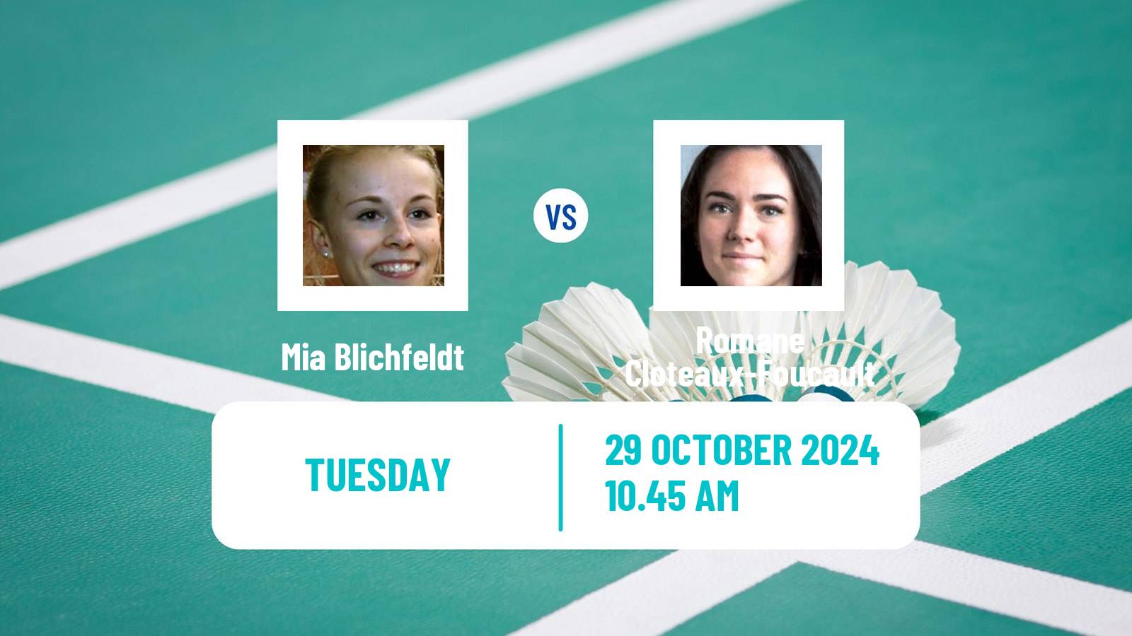 Badminton BWF World Tour Hylo Open Women Mia Blichfeldt - Romane Cloteaux-Foucault