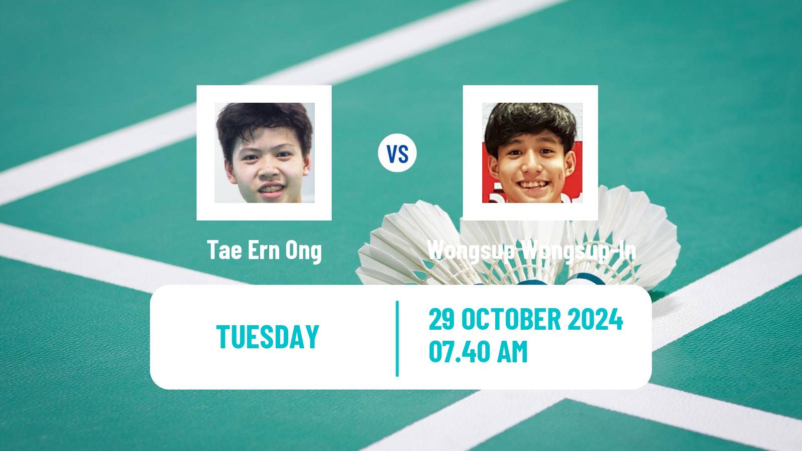 Badminton BWF World Tour Indonesia Masters 3 Men Tae Ern Ong - Wongsup Wongsup-In