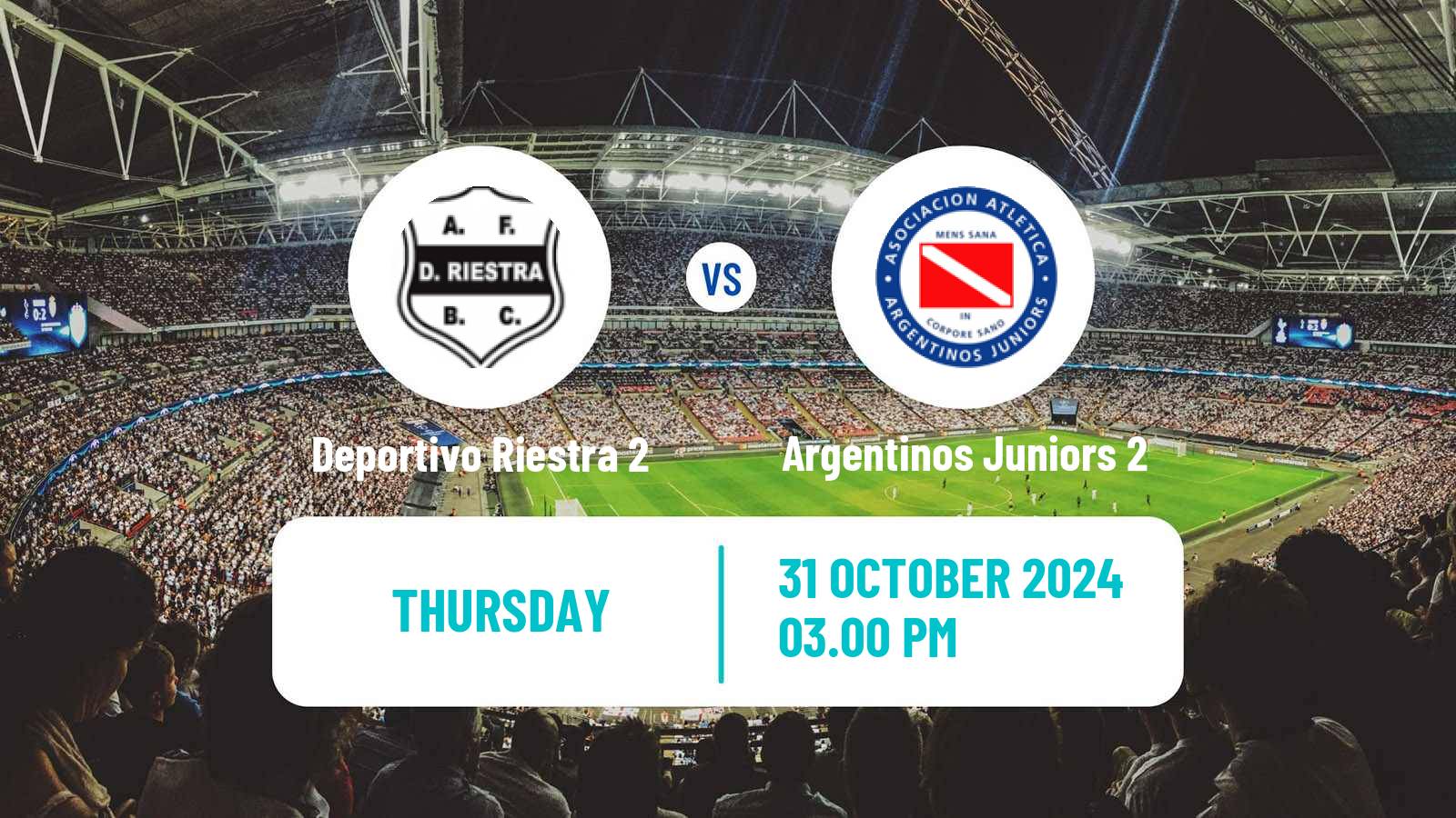 Soccer Argentinian Reserve League Deportivo Riestra 2 - Argentinos Juniors 2