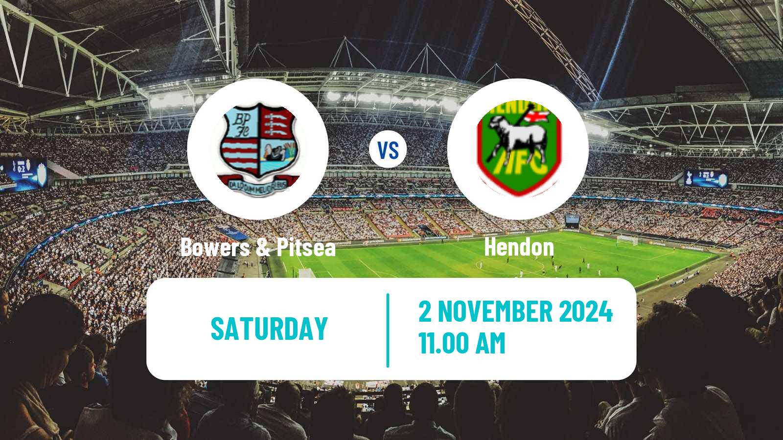 Soccer English Isthmian League Premier Division Bowers & Pitsea - Hendon