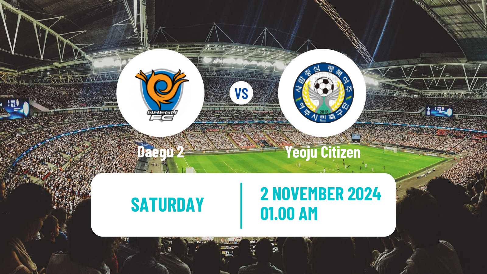 Soccer South Korean K3 League Daegu 2 - Yeoju