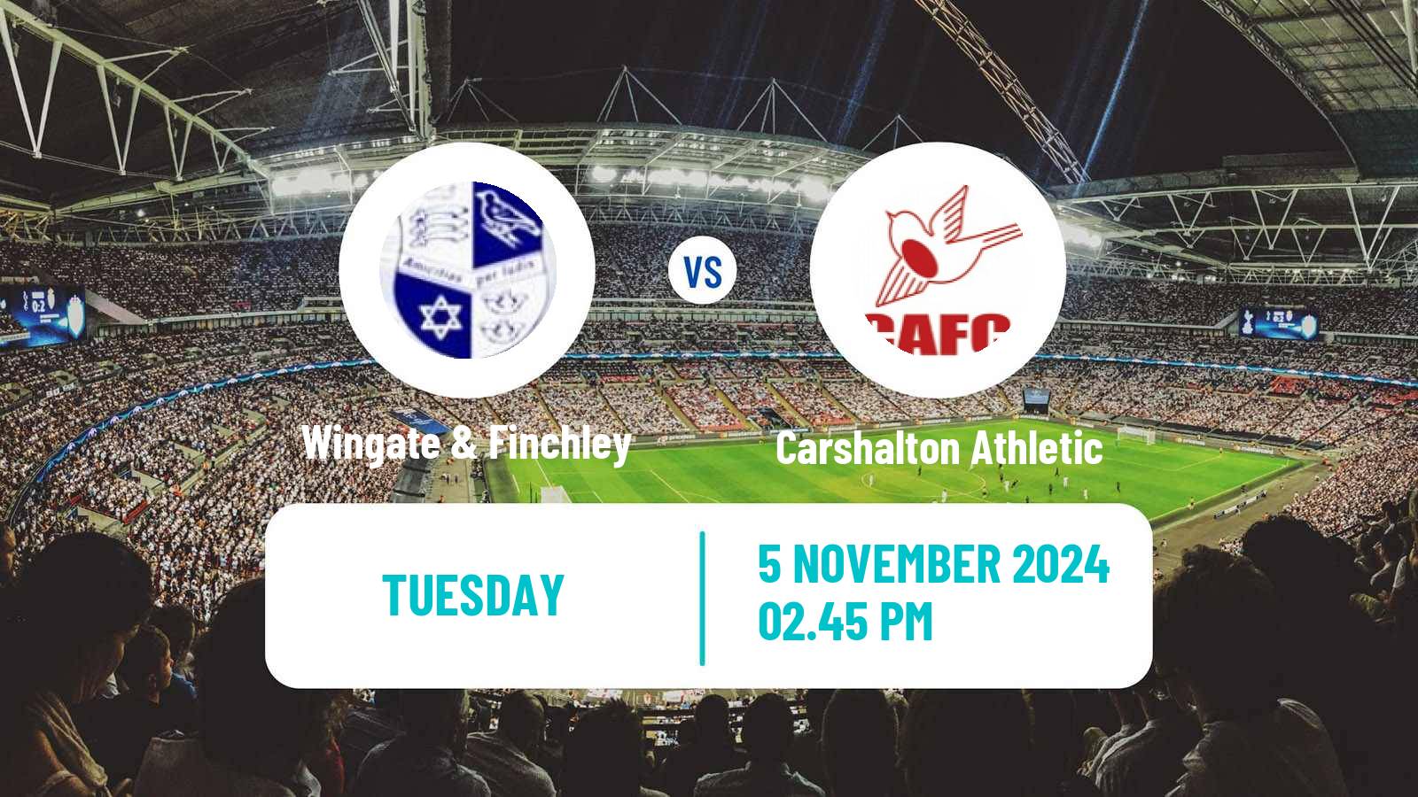 Football English Isthmian League Premier Division Wingate & Finchley - Carshalton Athletic