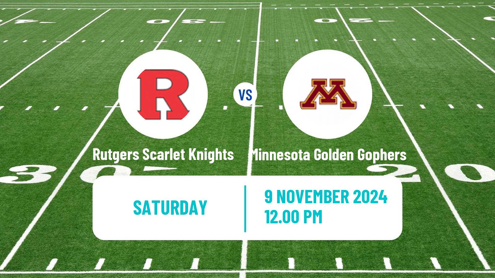 American football NCAA College Football Rutgers Scarlet Knights - Minnesota Golden Gophers