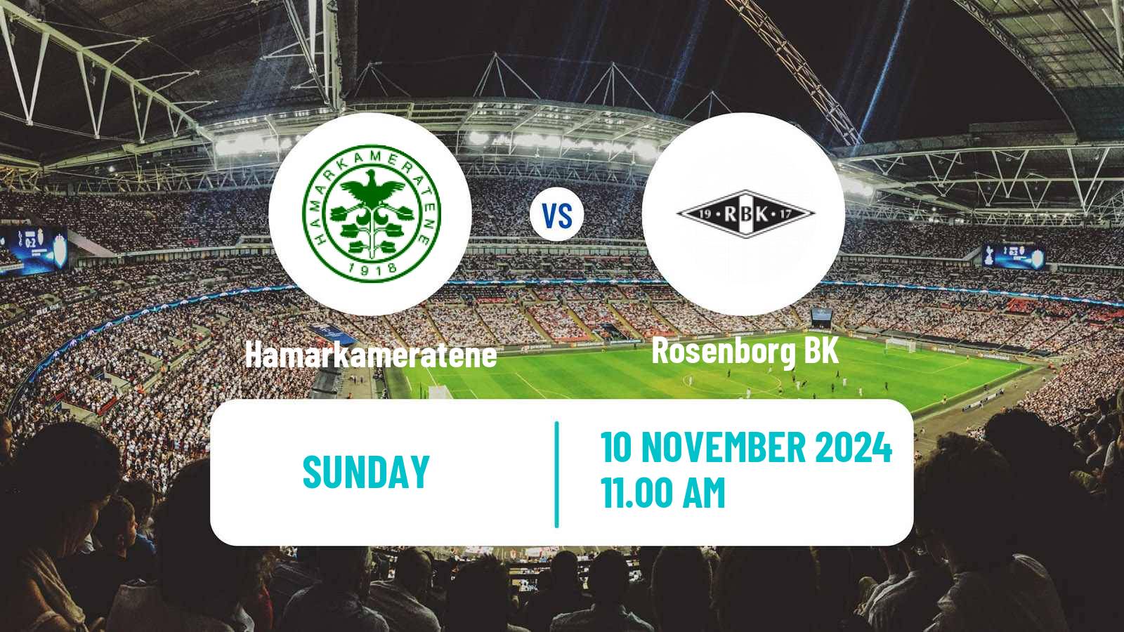 Soccer Norwegian Eliteserien Hamarkameratene - Rosenborg