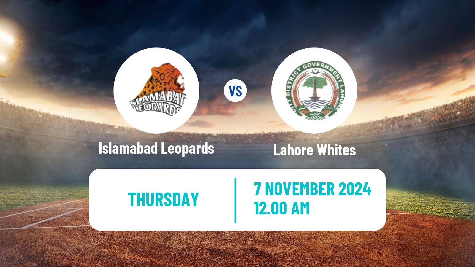 Cricket Pakistan Quaid-e-Azam Trophy Islamabad - Lahore Whites