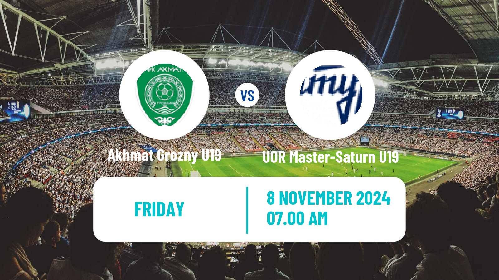 Football Russian Youth League Akhmat Grozny U19 - UOR Master-Saturn U19