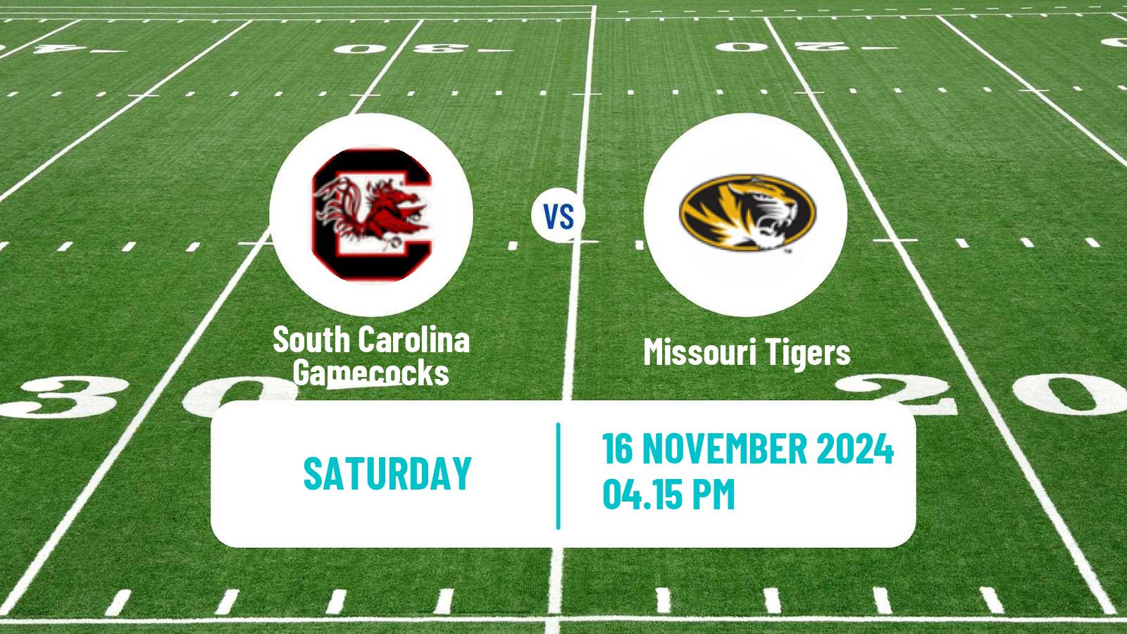 American football NCAA College Football South Carolina Gamecocks - Missouri Tigers