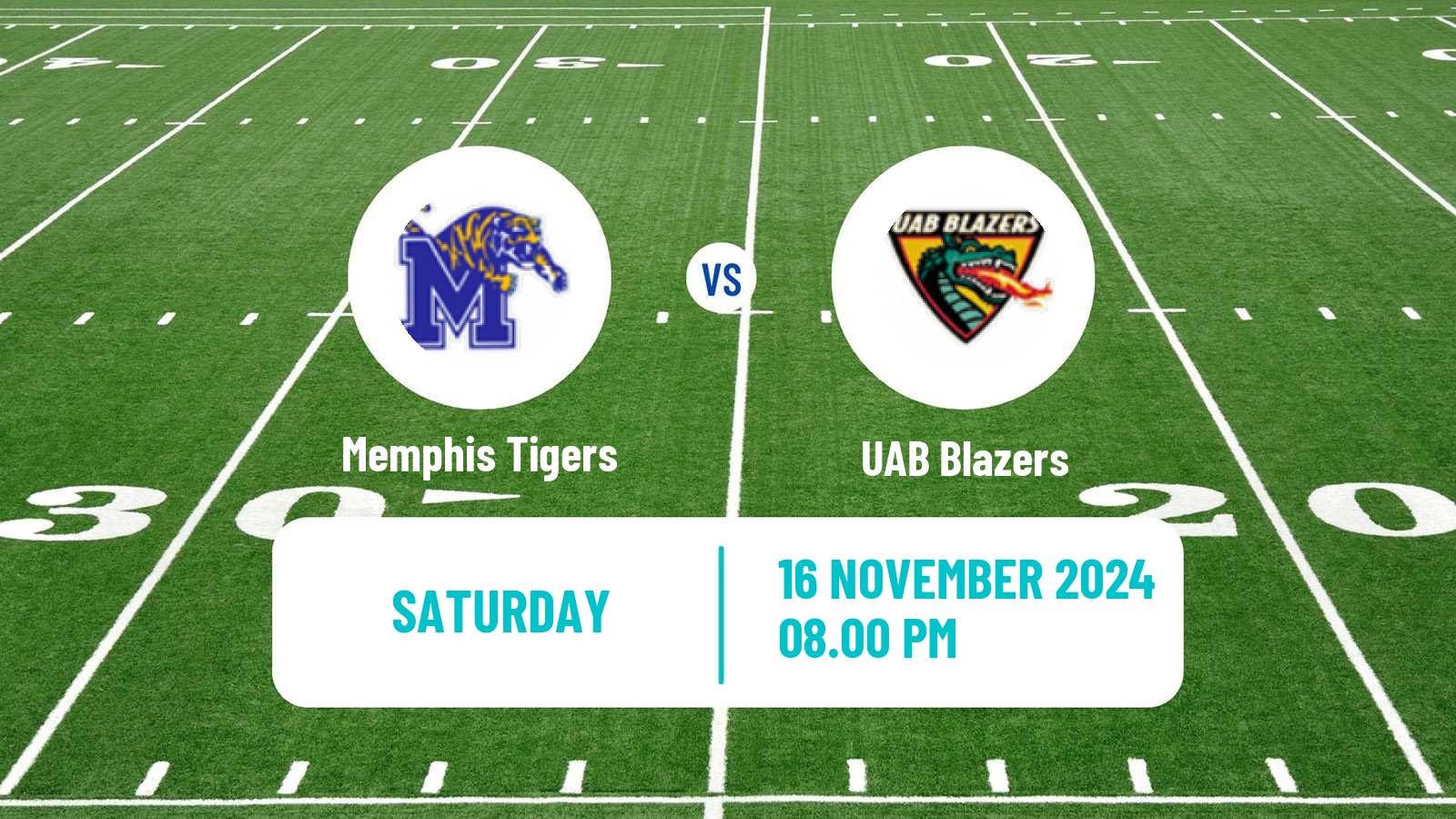 American football NCAA College Football Memphis Tigers - UAB Blazers