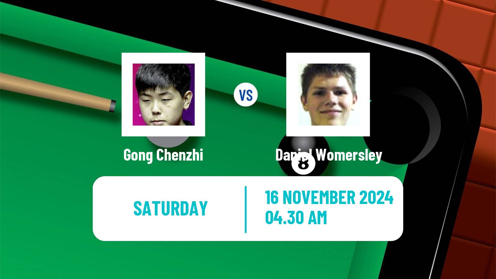 Snooker Uk Championship Gong Chenzhi - Daniel Womersley