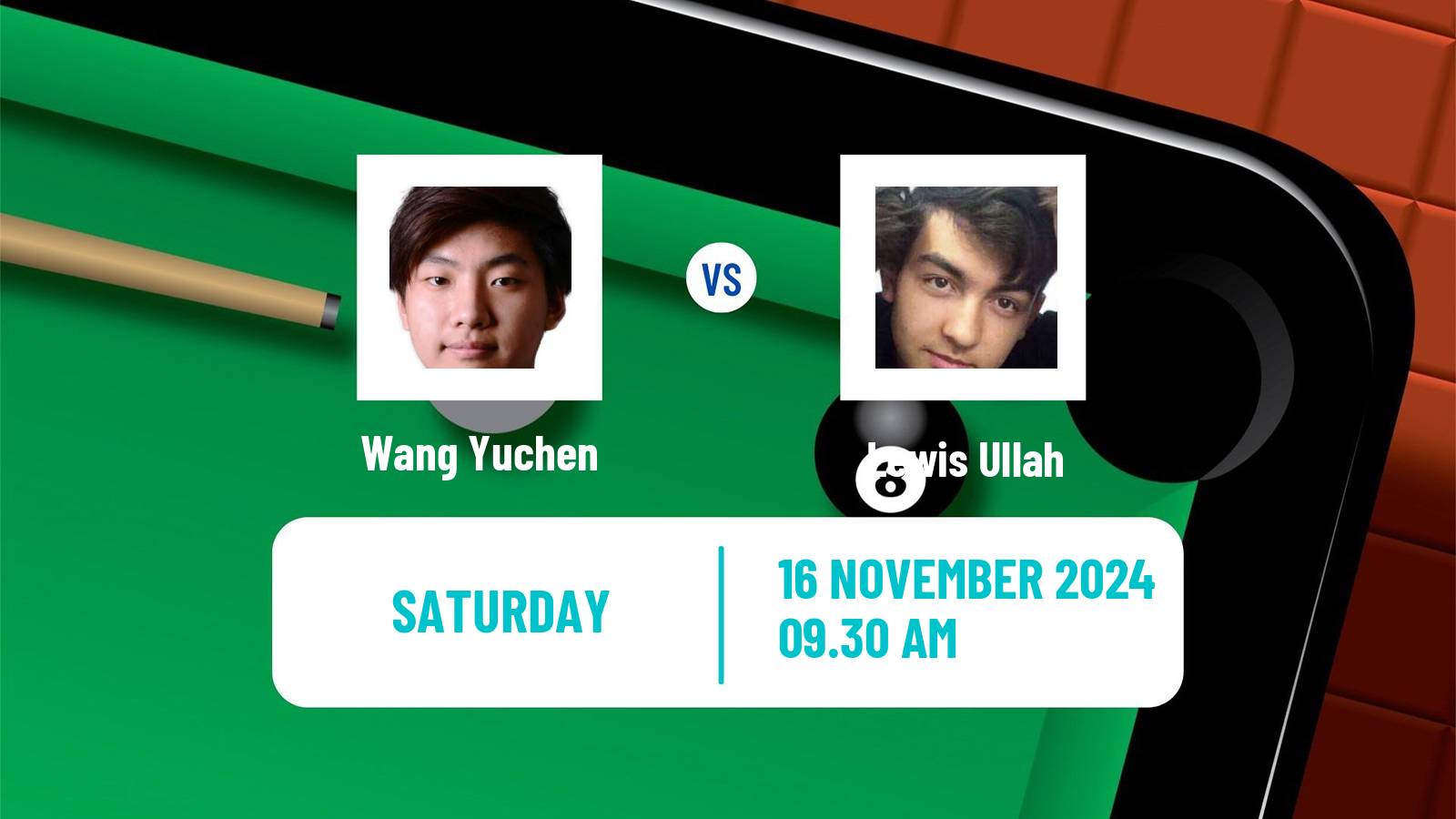 Snooker Uk Championship Wang Yuchen - Lewis Ullah