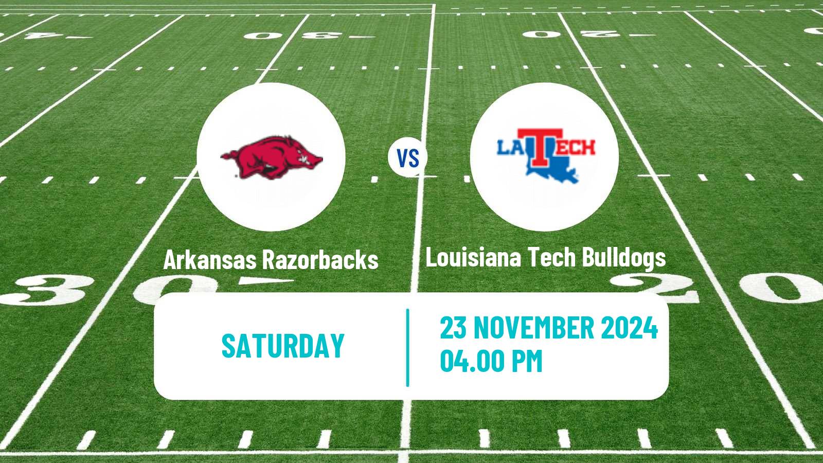 American football NCAA College Football Arkansas Razorbacks - Louisiana Tech Bulldogs