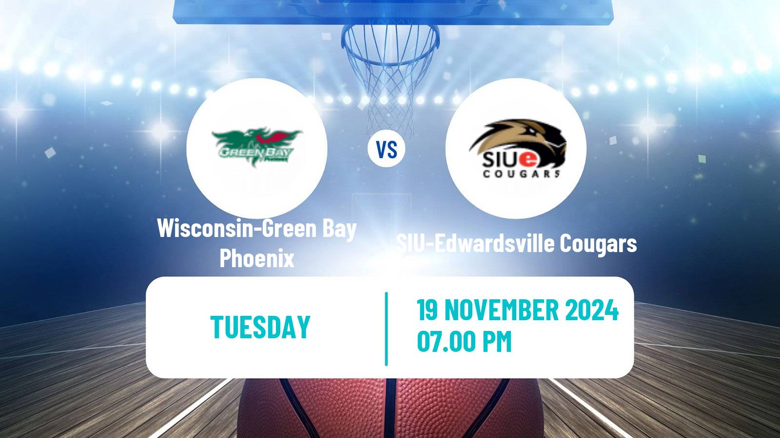 Basketball NCAA College Basketball Wisconsin-Green Bay Phoenix - SIU-Edwardsville Cougars