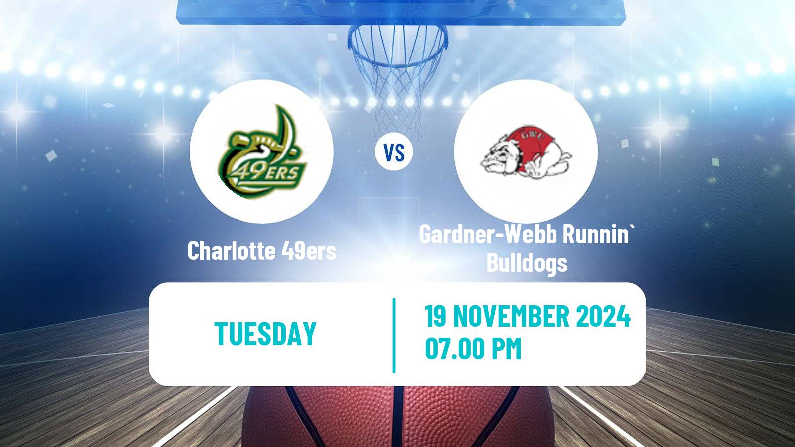 Basketball NCAA College Basketball Charlotte 49ers - Gardner-Webb Runnin` Bulldogs