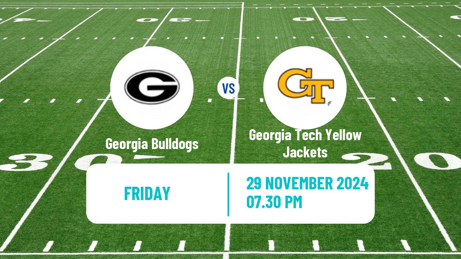 American football NCAA College Football Georgia Bulldogs - Georgia Tech Yellow Jackets