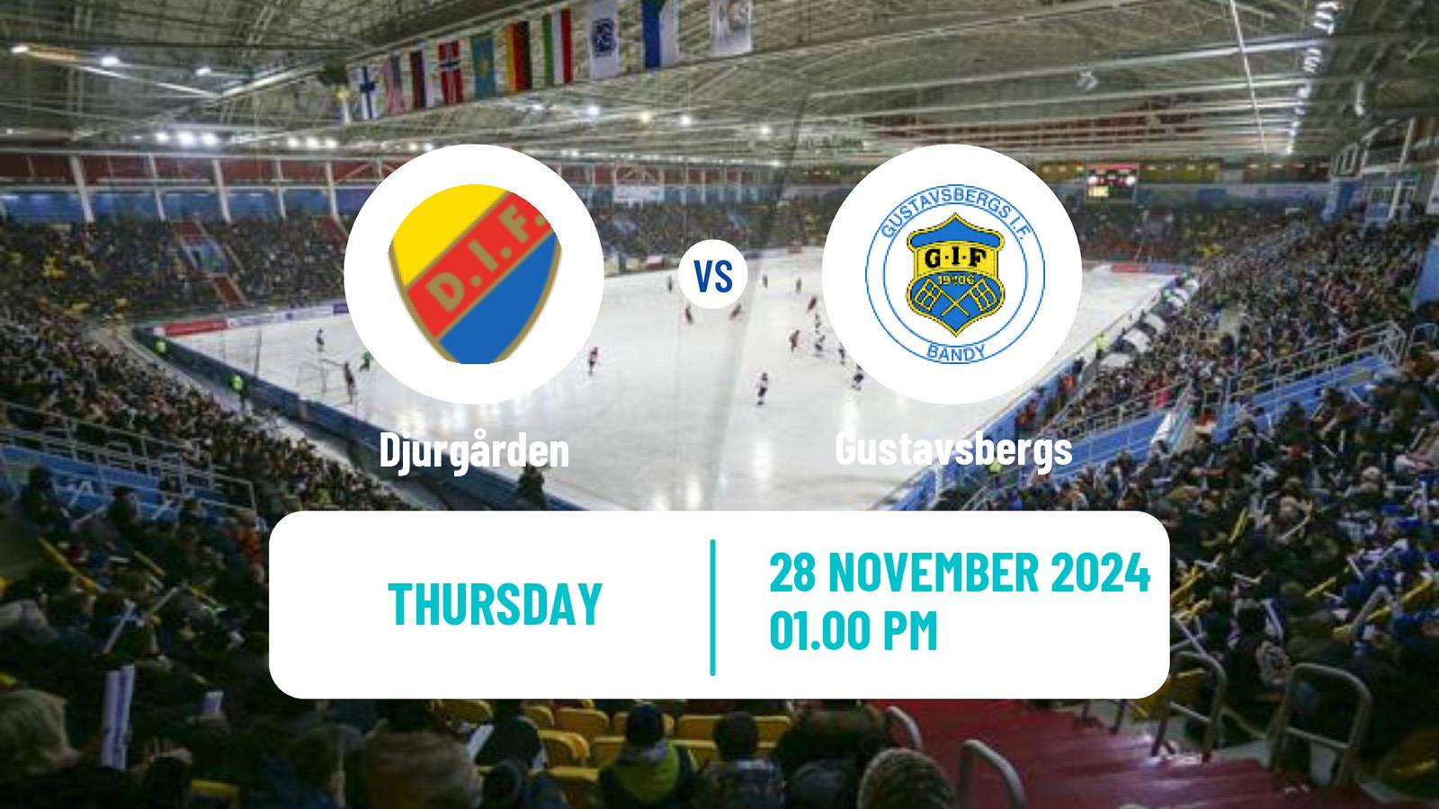 Bandy Swedish Allsvenskan Bandy Djurgården - Gustavsbergs