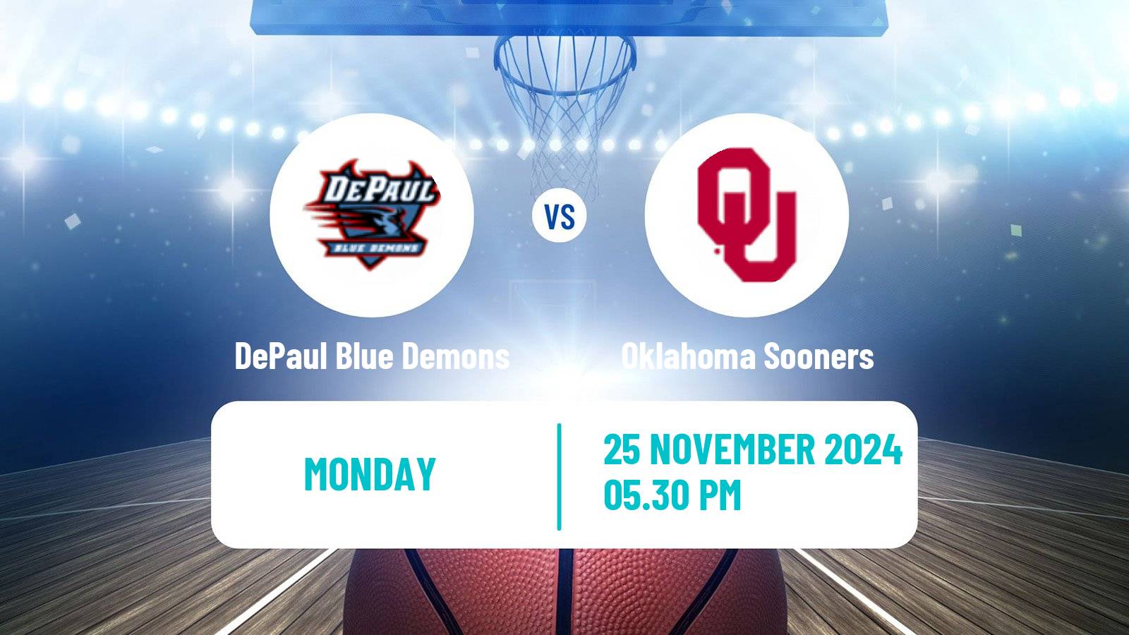 Basketball NCAA College Basketball Women DePaul Blue Demons - Oklahoma Sooners