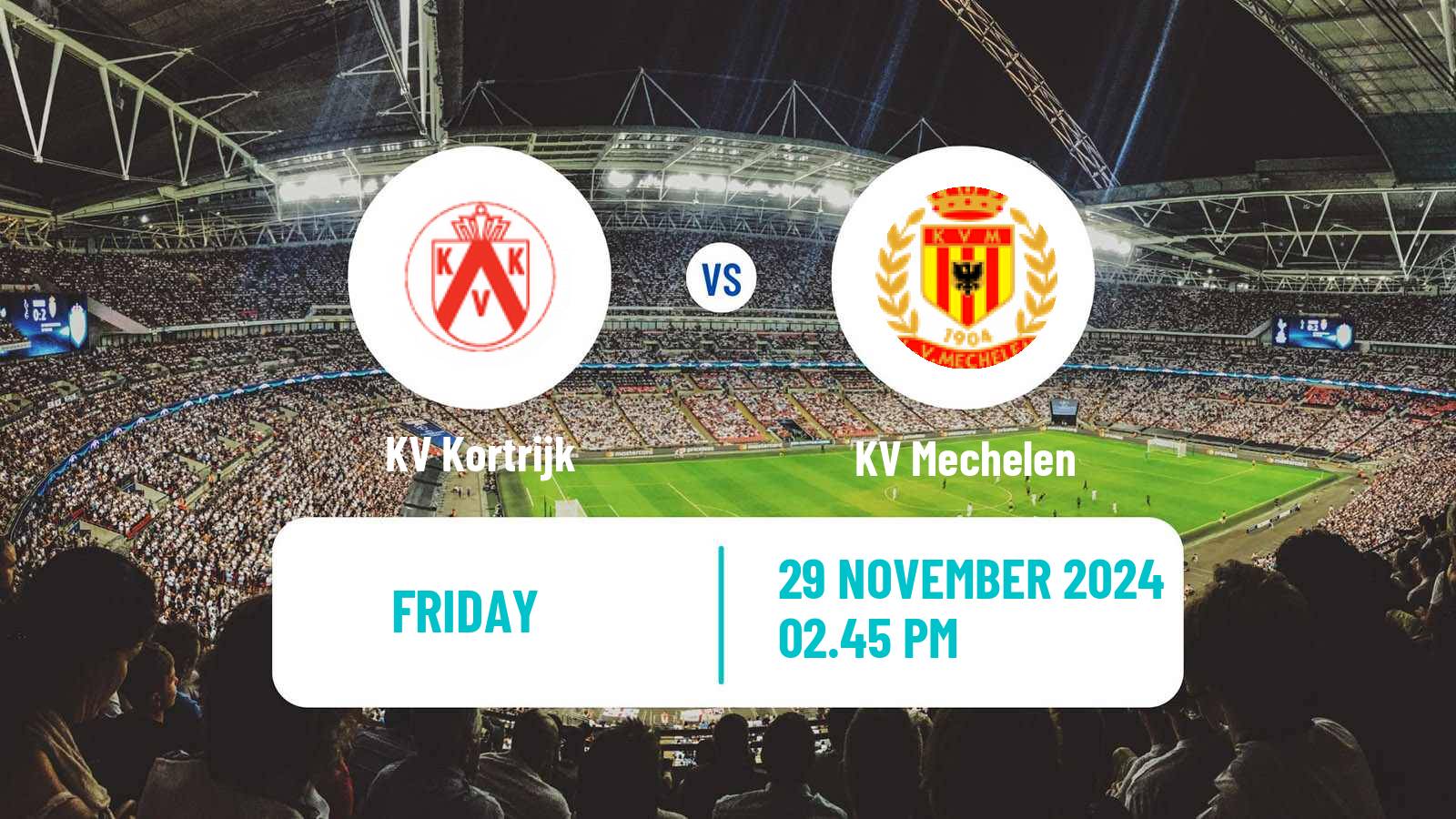 Football Belgian Jupiler Pro League Kortrijk - KV Mechelen