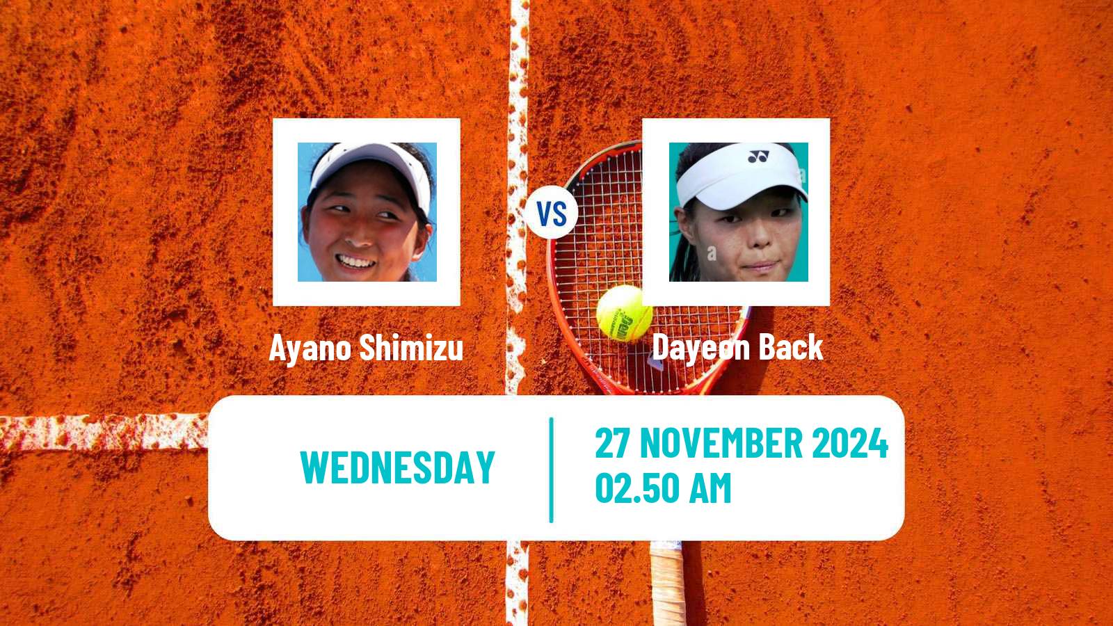 Tennis ITF W50 Yokohama Women 2024 Ayano Shimizu - Dayeon Back