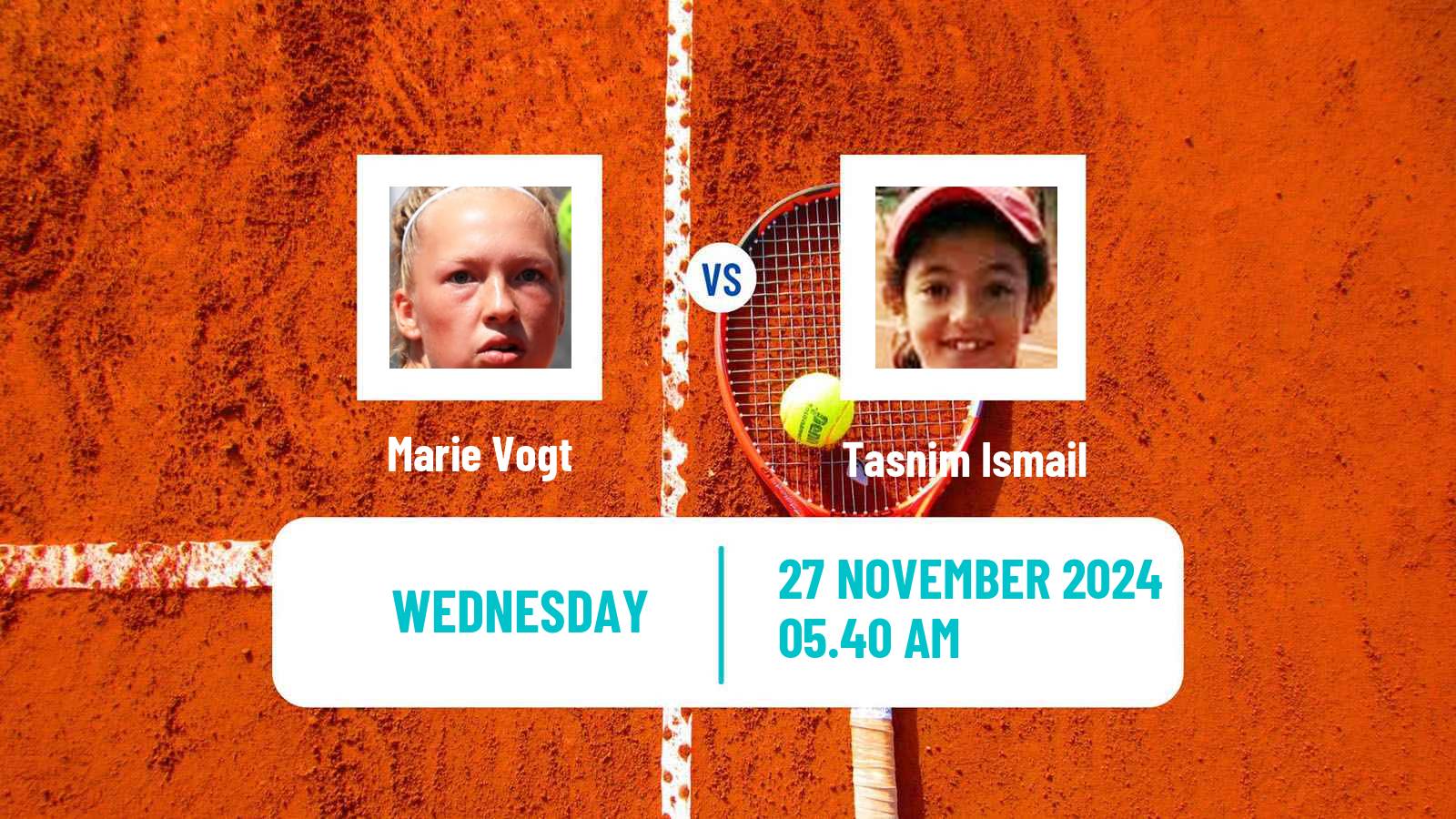 Tennis ITF W15 Monastir 46 Women Marie Vogt - Tasnim Ismail