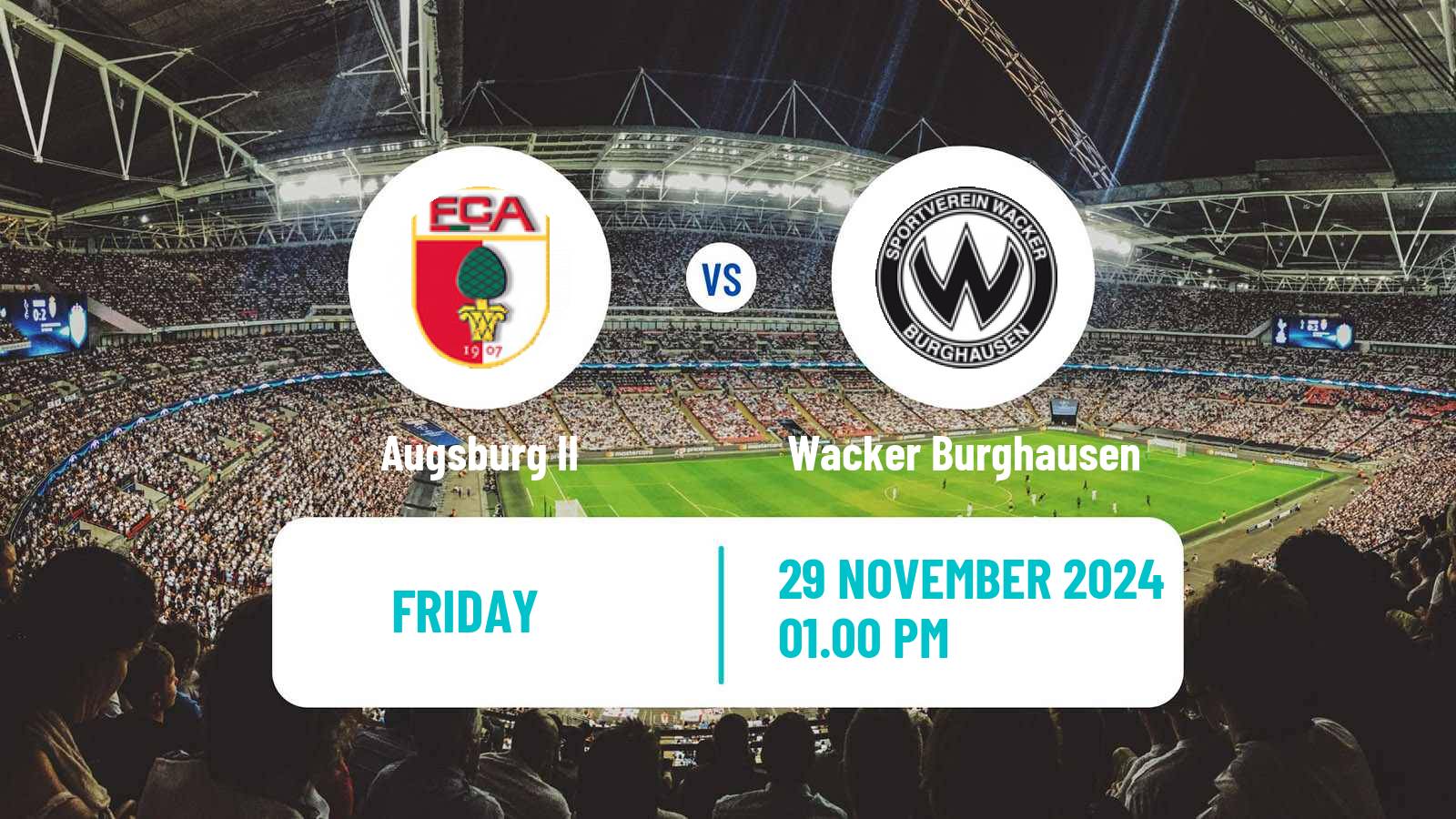 Football German Regionalliga Bayern Augsburg II - Wacker Burghausen