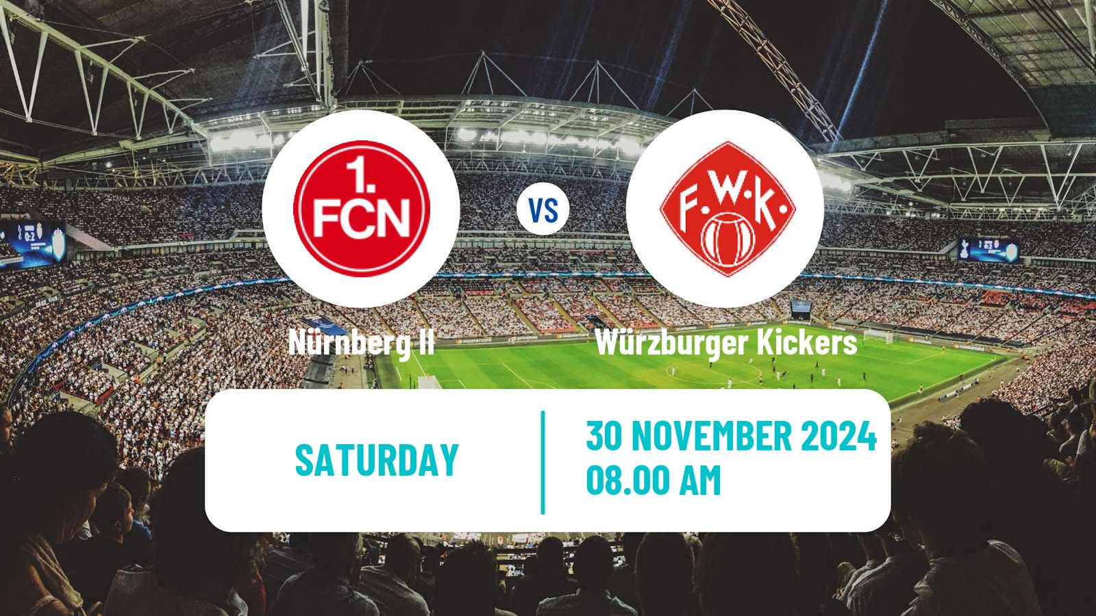 Football German Regionalliga Bayern Nürnberg II - Würzburger Kickers