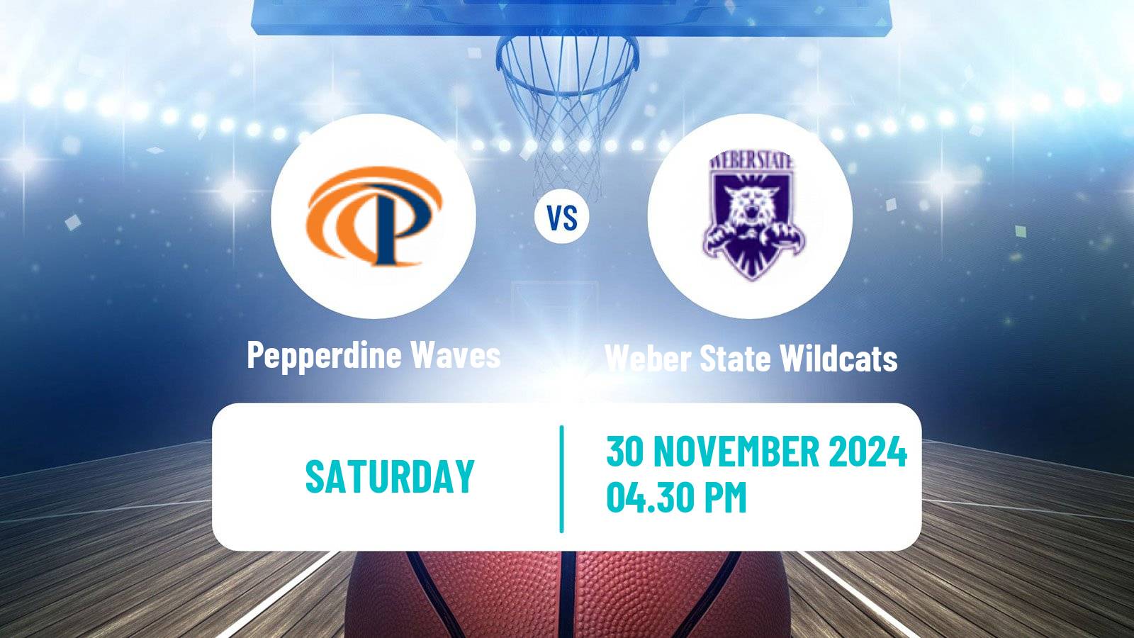 Basketball NCAA College Basketball Pepperdine Waves - Weber State Wildcats