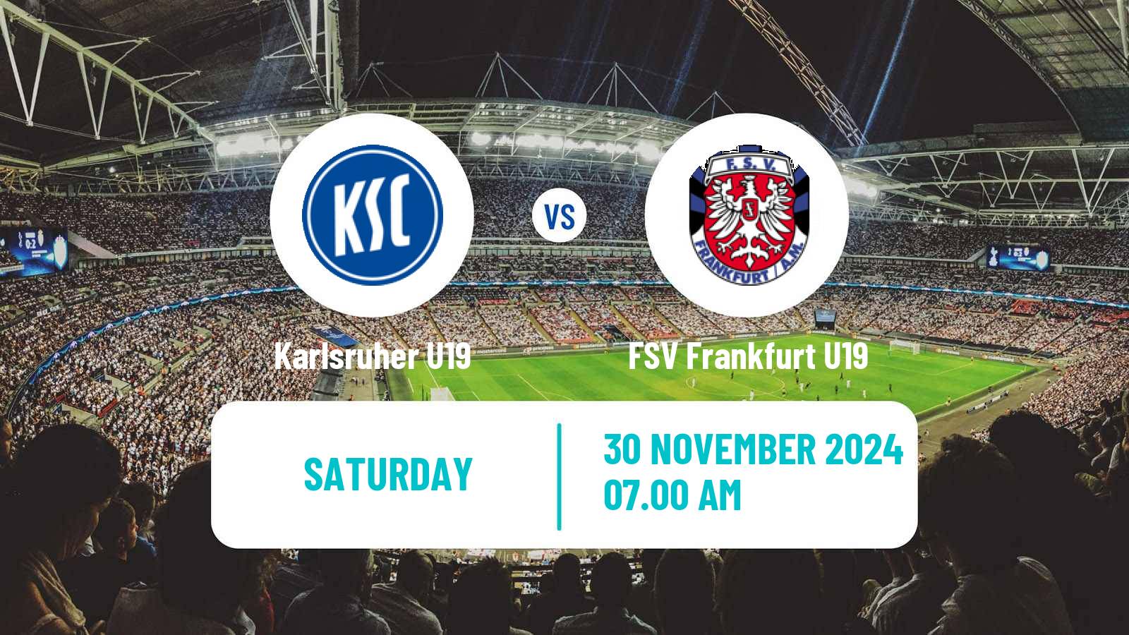 Football German DFB Youth League Karlsruher U19 - FSV Frankfurt U19
