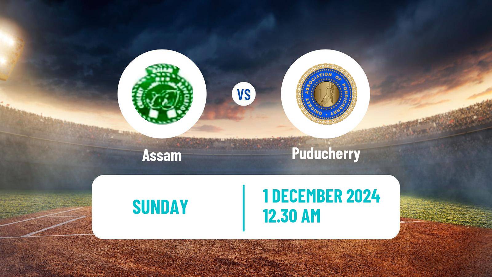 Cricket Syed Mushtaq Ali Trophy Assam - Puducherry