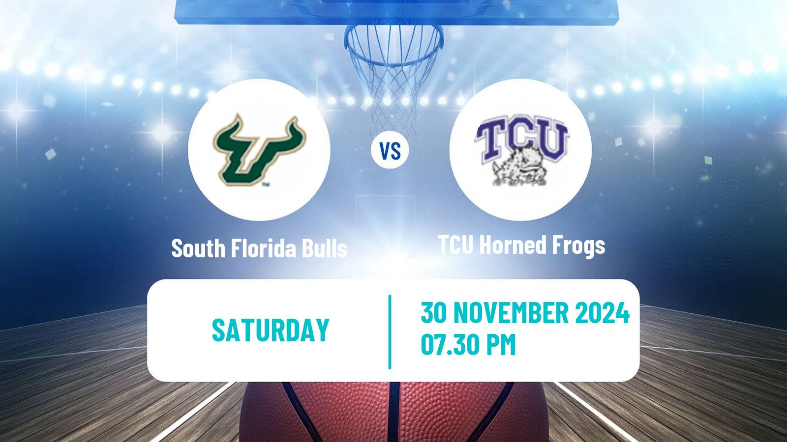 Basketball NCAA College Basketball Women South Florida Bulls - TCU Horned Frogs