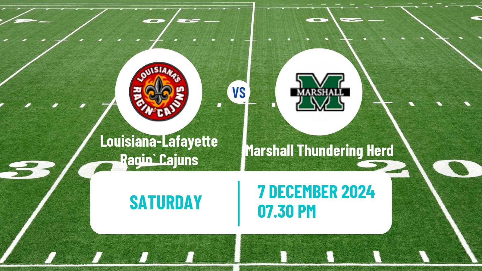 American football NCAA College Football Louisiana-Lafayette Ragin` Cajuns - Marshall Thundering Herd