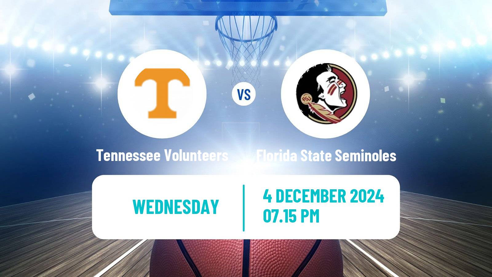 Basketball NCAA College Basketball Women Tennessee Volunteers - Florida State Seminoles