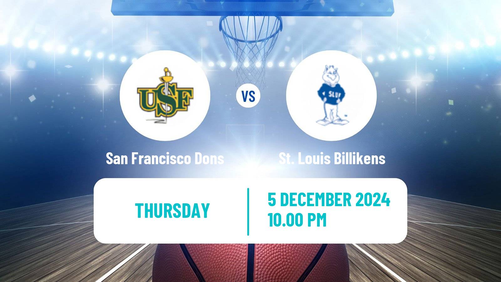 Basketball NCAA College Basketball San Francisco Dons - St. Louis Billikens