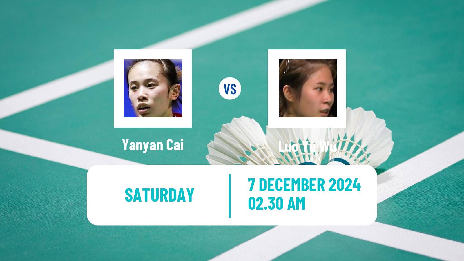 Badminton BWF World Tour Guwahati Masters Women Yanyan Cai - Luo Yu Wu