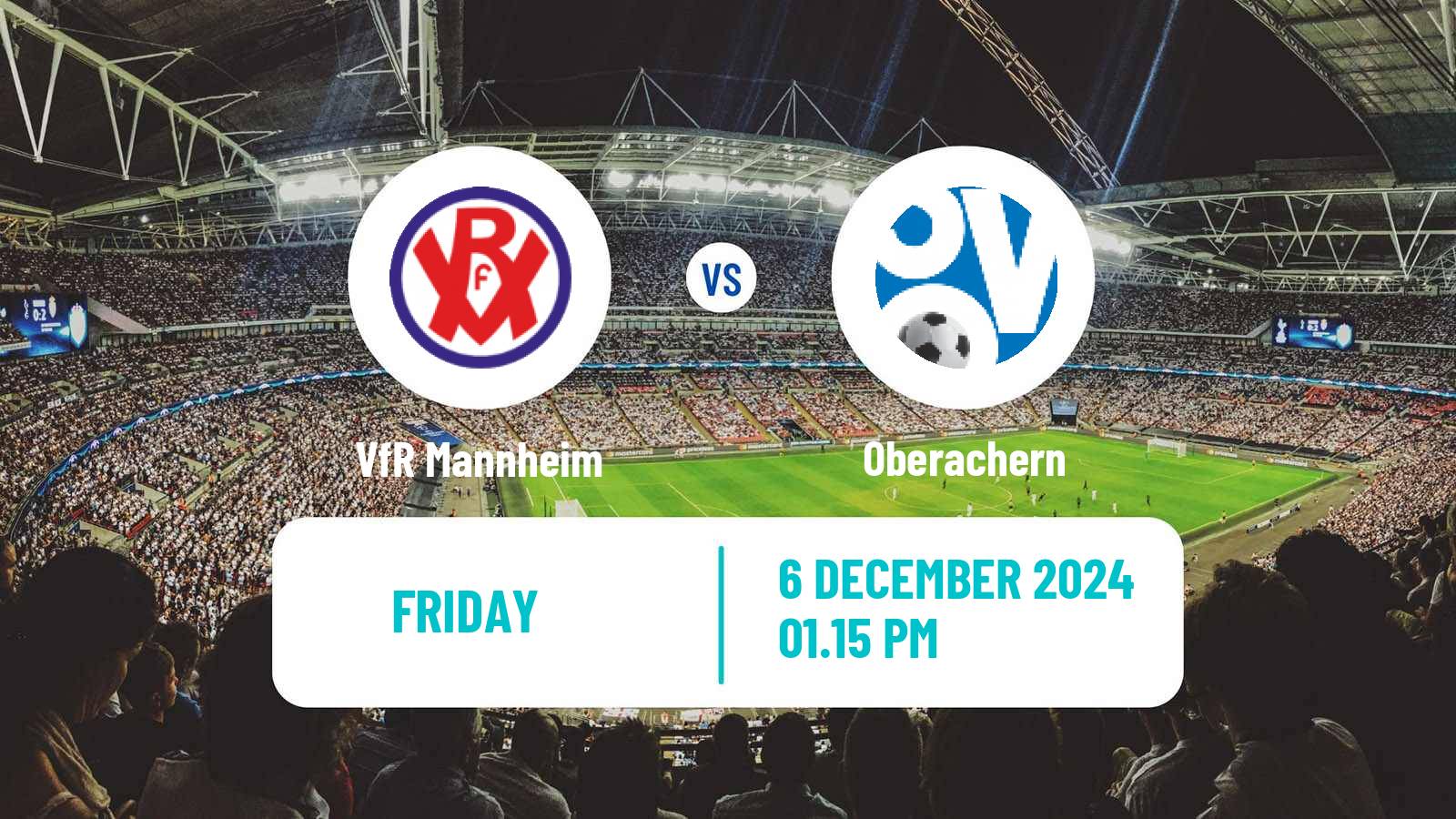 Football German Oberliga Baden-Württemberg VfR Mannheim - Oberachern