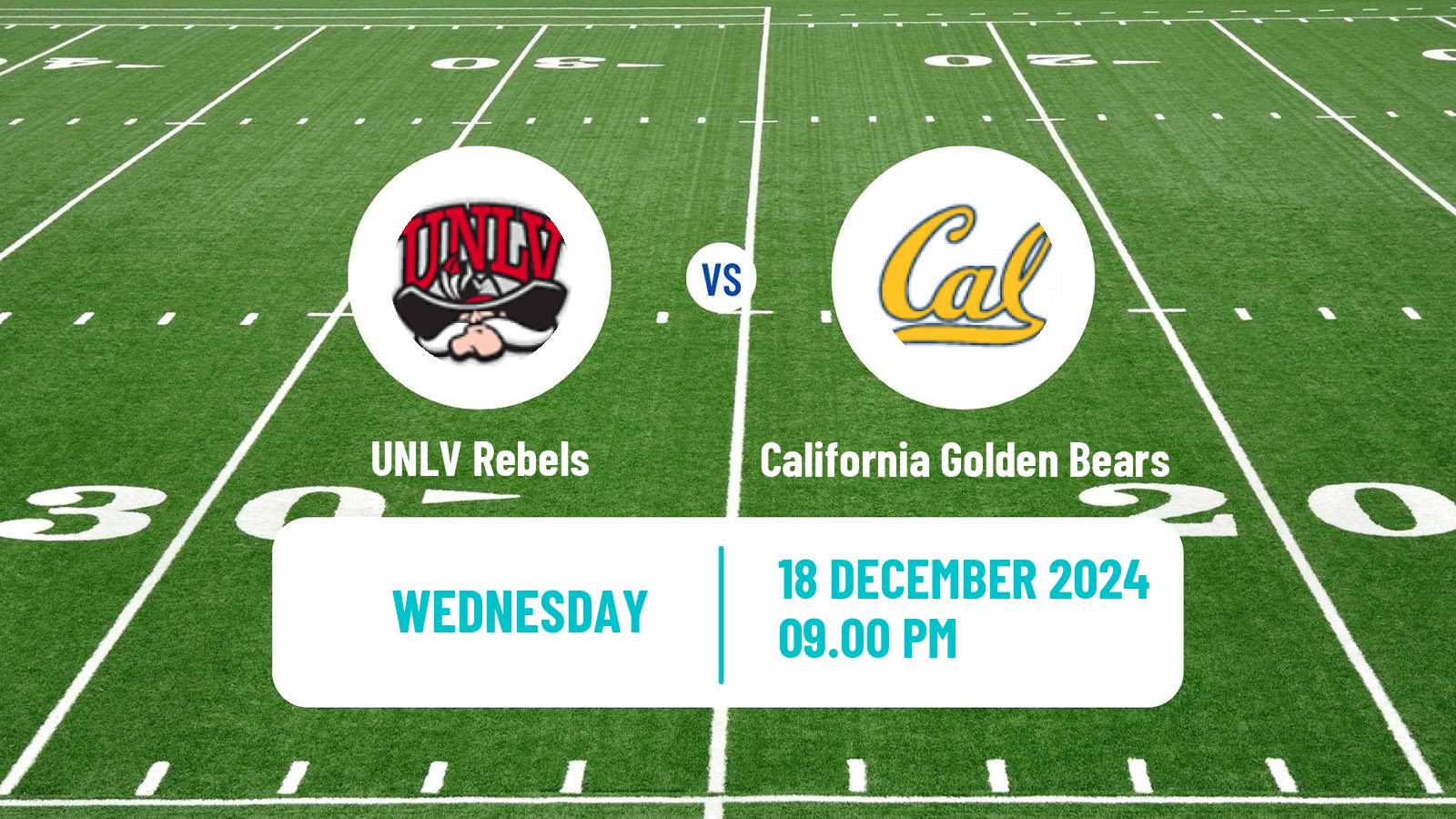 American football NCAA College Football UNLV Rebels - California Golden Bears