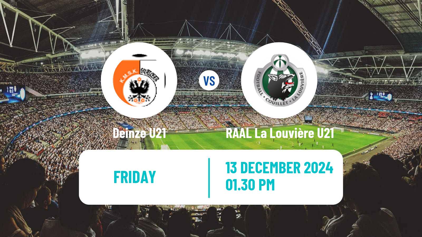 Football Belgian Pro League U21 Deinze U21 - RAAL La Louvière U21