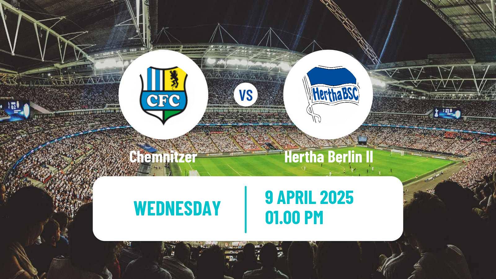Soccer German Regionalliga Nordost Chemnitzer - Hertha Berlin II