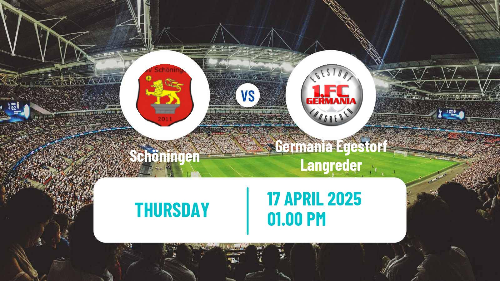 Soccer German Oberliga Niedersachsen Schöningen - Germania Egestorf Langreder