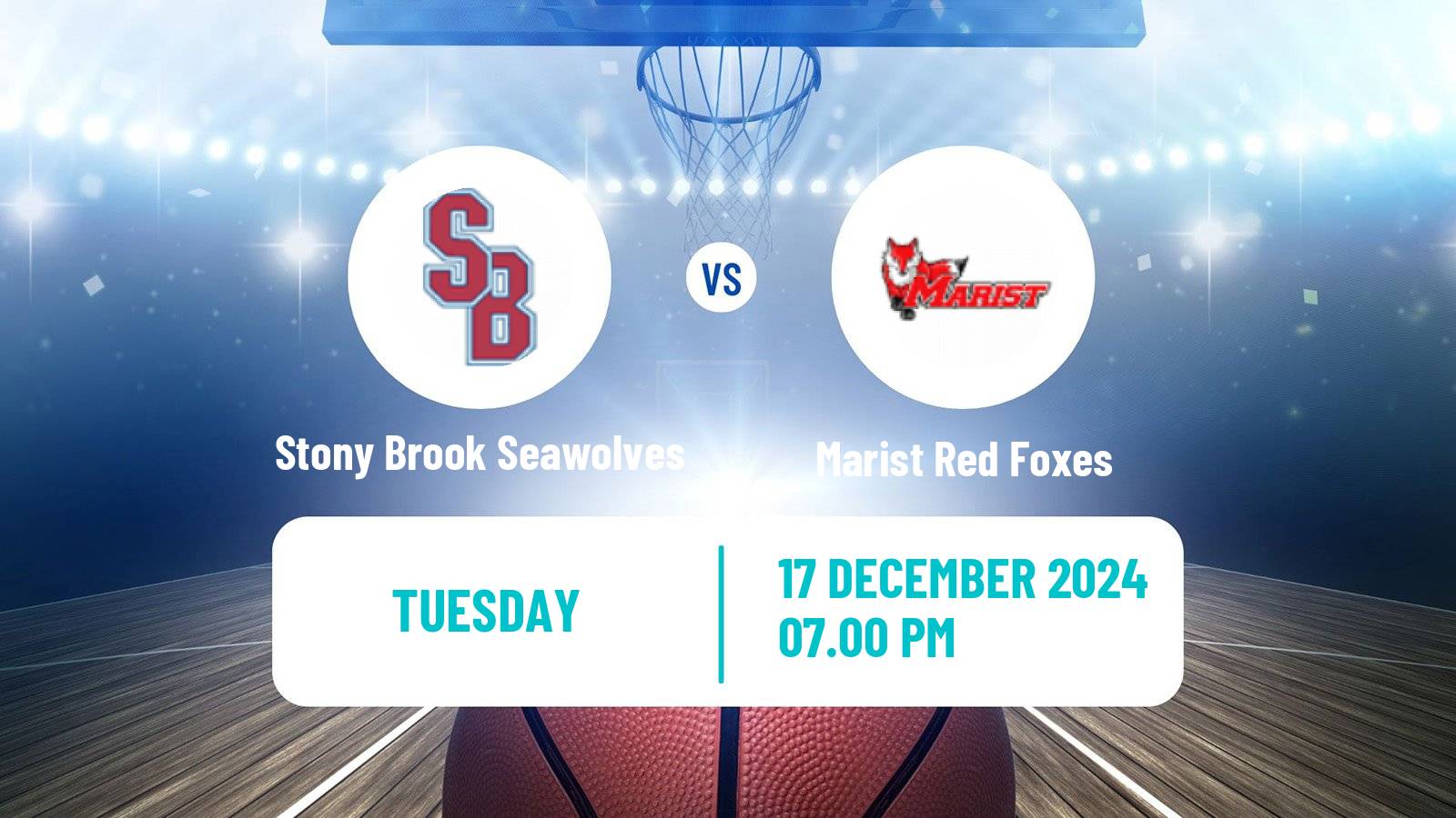 Basketball NCAA College Basketball Stony Brook Seawolves - Marist Red Foxes