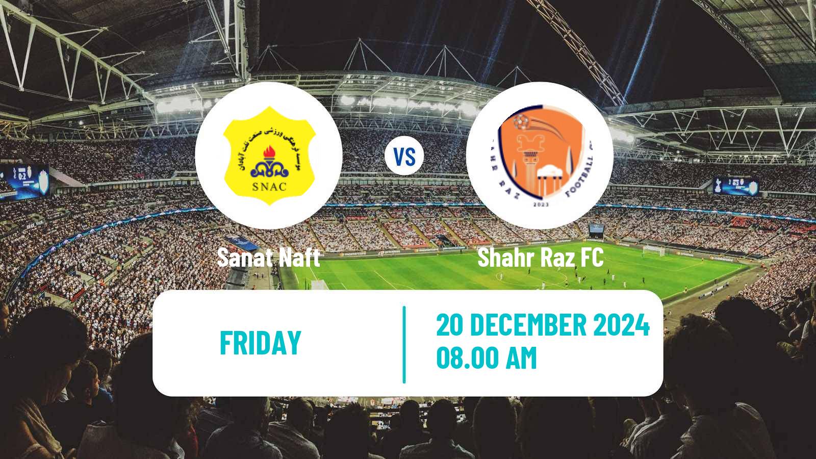 Soccer Iran Division 1 Sanat Naft - Shahr Raz