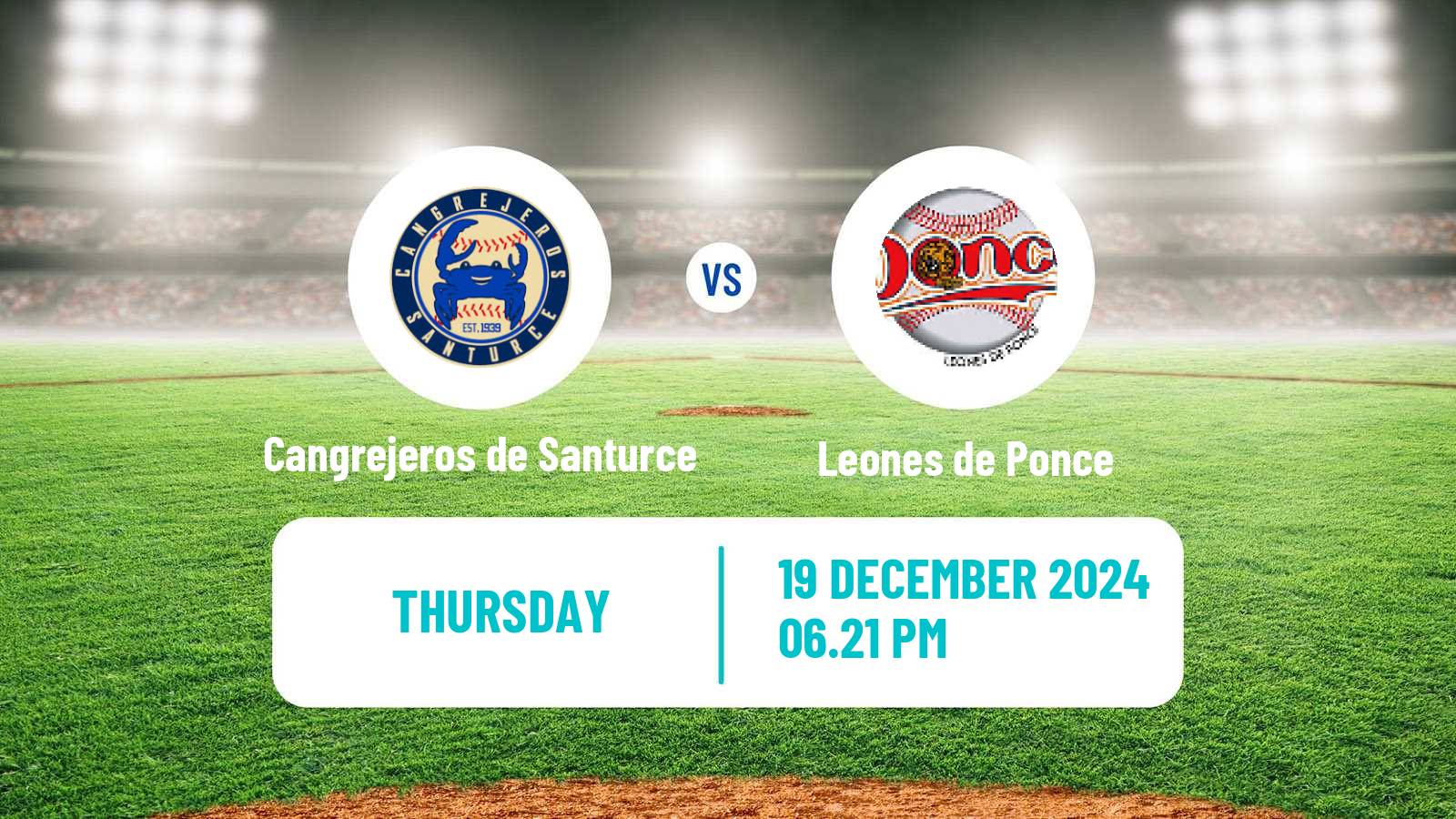 Baseball LBPRC Cangrejeros de Santurce - Leones de Ponce