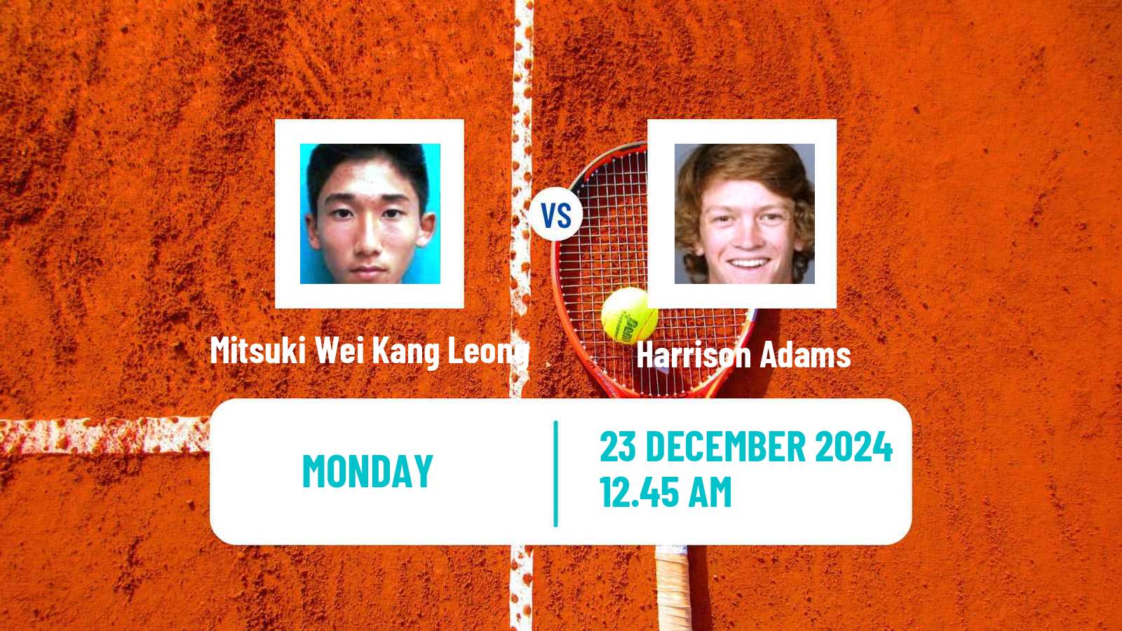 Tennis ITF M15 Bali 4 Men Mitsuki Wei Kang Leong - Harrison Adams